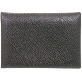 Herm&egrave;s Graphite Epsom Leather Coin Purse/Coin Case (Pre-Owned)