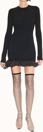 Simon Miller Otto Knit Poplin Combo Dress In Black