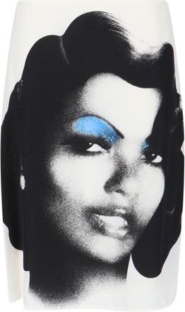 Versace White The Valentine Silk Skirt