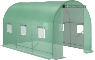 OUTSUNNY Invernadero De Jard&iacute;n 3,5x2 M Invernadero De T&uacute;nel Con Marco De Acero Y Cubierta De Polietileno Pe 140 G/m&sup2; Para Cultivo Huerto Plantas