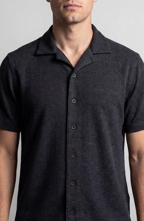 Burnside Short Sleeve Sweater Cardigan in Charcoal at Nordstrom Rack, Size Xx-Large