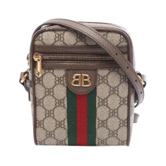 Balenciaga Pre-owned Cross Body Bags, male, Brown, Size: ONE SIZE Pre-owned The Hacker Project PVC Coated Canvas Leather Shoulder Bag Limited