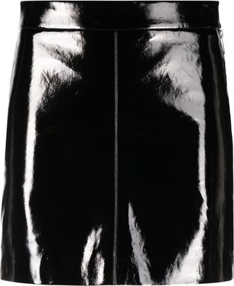 Zadig&Voltaire Jinette vinyl leather miniskirt - women - Lamb Skin/Polyester - 36 - Black