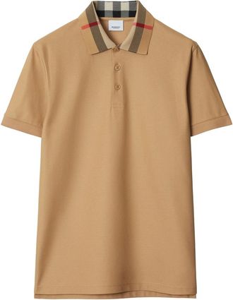 Burberry Check-detail Cotton Polo Shirt