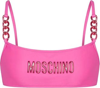 Moschino Metal Chain Bikini Top - Dames - Bikinis - Roze - XL - Badmode