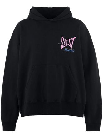 Saint Mxxxxxx logo cotton hoodie - men - Cotton - M - Black