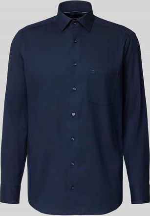 Olymp Regular Fit Businesshemd aus reiner Baumwolle mit Kentkragen in Marine, Gr&ouml;&szlig;e 39