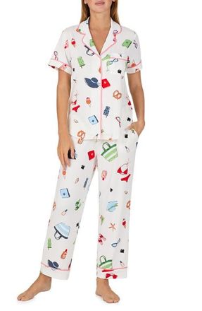Kate Spade New York print crop pajamas in Pink/Multi at Nordstrom, Size X-Large