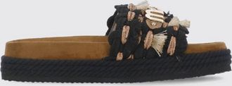 Mou Sandalo in canvas e pelle intrecciata