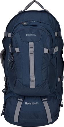 Mountain Warehouse Nevis Extreme Rucksack - 65 + 15L Adjustable Backpack - For Travelling, Camping Navy