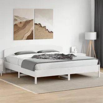 vidaXL Estructura De Cama Sin Colch&oacute;n Madera Maciza Blanca 200x200 Cm Vidaxl