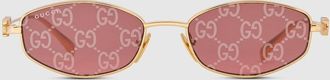 Gucci Oval Frame Sunglasses, Gold