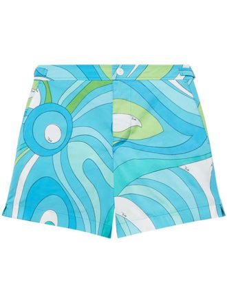 Pucci Marmo-print swim shorts - Blue