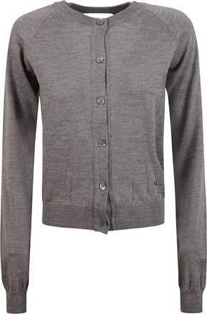 Moschino Open Back Buttoned Knit Cardigan