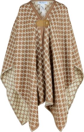 Max Mara Editti Hood In Virgin Wool And Brown Cotton