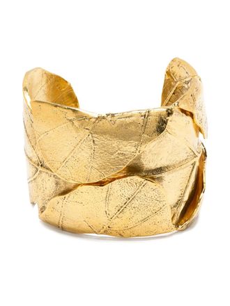 Aur&eacute;lie Bidermann Ledena leaf-shaped cuff bracelet - women - Metal - One Size - Gold