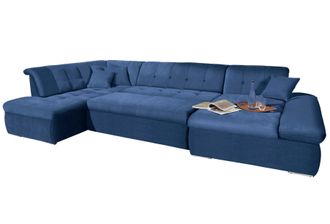 Domo Collection Wohnlandschaft »NMoric im XXL-Format, B/T/H: 353/216/80 cm, incl. Zierkissen U-Form« wahlweise mit Bettfunktion und Armlehnenverstellung