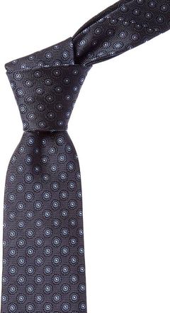 Canali Navy Flowers Silk Tie