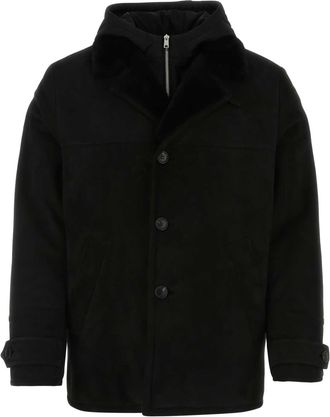 Prada Mens Black Shearling Jacket Sheepskin - Size EU 48 (Mens)