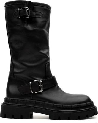 Zoe Lincol 04 Zwarte Leren Laarzen - Dames - Hoge Laarzen - Zwart - 36 EU - Leer - Schoenen