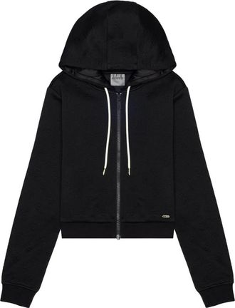 Guess Hoodies & sweatvesten, Dames, Zwart, XS, Katoen, 3D Peony Zipper Hoodie Jacket
