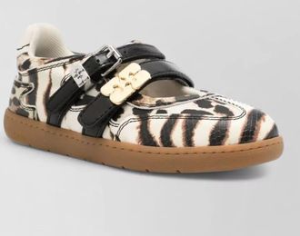Ganni silk satin buckle ballet flats