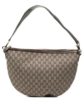 Gucci 2000-2015 GG Tweed Half Moon hobo bag - Grigio