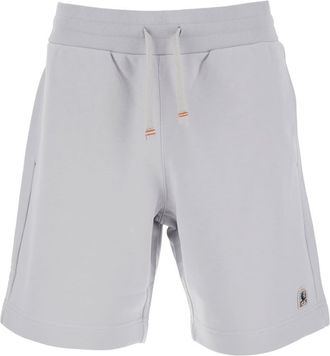 Parajumpers cairo Grey Shorts With Drawstring Waist And Logo Patch On The Front In Cotton Blend Man