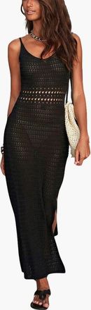 Lascana Womens Crochet Maxi Dress Cover Up in Black at Nordstrom, Size 12