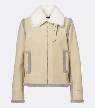 Loewe Shearling-trimmed leather jacket