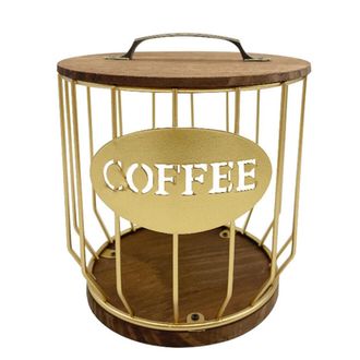 OEM Cesta De Almacenamiento Hueca Para C&aacute;psulas De Caf&eacute;, Organizador De C&aacute;psulas De Caf&eacute; Con Frutas Para El Hogar, Cafeter&iacute;a, Hotel, Color Dorado