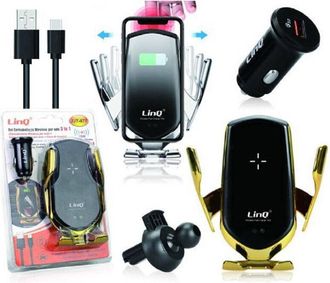 Trade Shop Trade Shop - Kit Caricabatteria Wireless 3 In 1 Per Auto Universale Adattatore Cavi Jjt-877