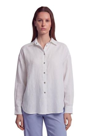 Lords of Harlech Womens Long Sleeve Linen Shirt in White at Nordstrom, Size Xx-Large