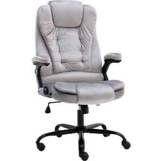 vidaXL Silla De Oficina De Terciopelo Gris Claro