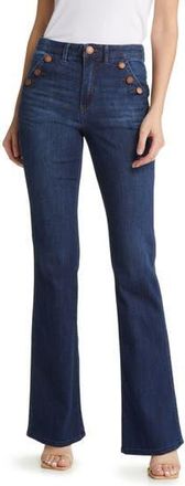 Wit & Wisdom Button Trim Flare Jeans in Indigo at Nordstrom Rack, Size 16