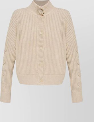 Max Mara high neck cable knit cardigan