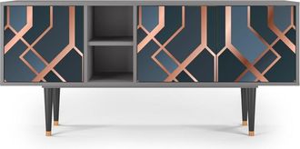 StoryZ Mueble de TV azul-verde 3 puertas L 150 cm