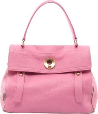 Saint Laurent Pre-owned Muse Two Leren Canvas Handtas - Dames - Vintage Handtas - Roze - ONE Size - Leer - Vintage