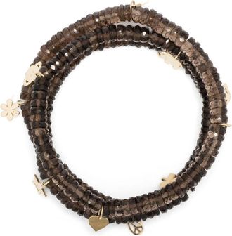 Sydney Evan 14K Yellow Gold Wraparound Topaz Beaded Bracelet - Womens - Topaz/14kt Gold