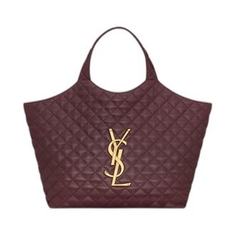 Saint Laurent Icare Maxi Tote - unisex - Tassen - Rood - Maat: ONE Size Leer