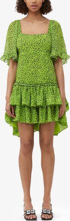 Ganni Chiffon Mini Dress - Size 32 Green