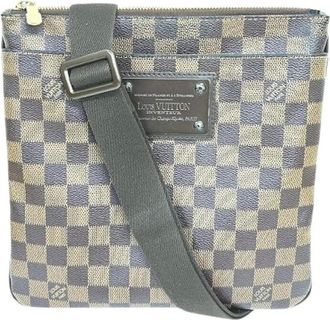 Louis Vuitton Pre-owned Cross Body Bags, male, Brown, Size: ONE SIZE Pre-owned Pochette Blast Brooklyn Damier Shoulder Bag