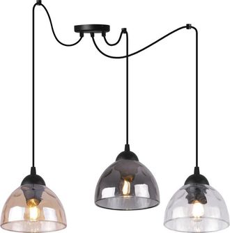 OEM L&aacute;mpara Colgante Ara&ntilde;a Venecia 3 Pantallas Planas Mixtas E27