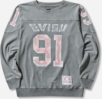 Evisu Men s 91 Longsleeve T-Shirt Light Grey