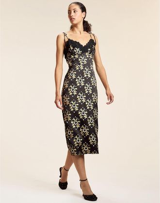 Cynthia Rowley Silk Lace Slip Dress