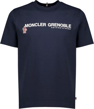 Moncler Camiseta Estampada - Tops - Hombre - Azul - XL