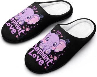 Generic Majestic Elephant Funny Mens Slippers Cotton Warm House Shoes Memory Foam Sandals Print Size 7-14
