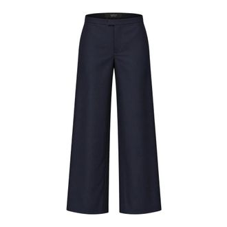Gucci Lange Wolbroek - Dames - Wijde Broeken - Blauw - S - Wol - Broeken