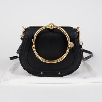 Chlo&eacute; Small Leather Nile Tote And Shoulder Bag Black