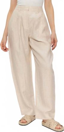 Possé Lucille Trousers Pants In Beige Pinstripe
